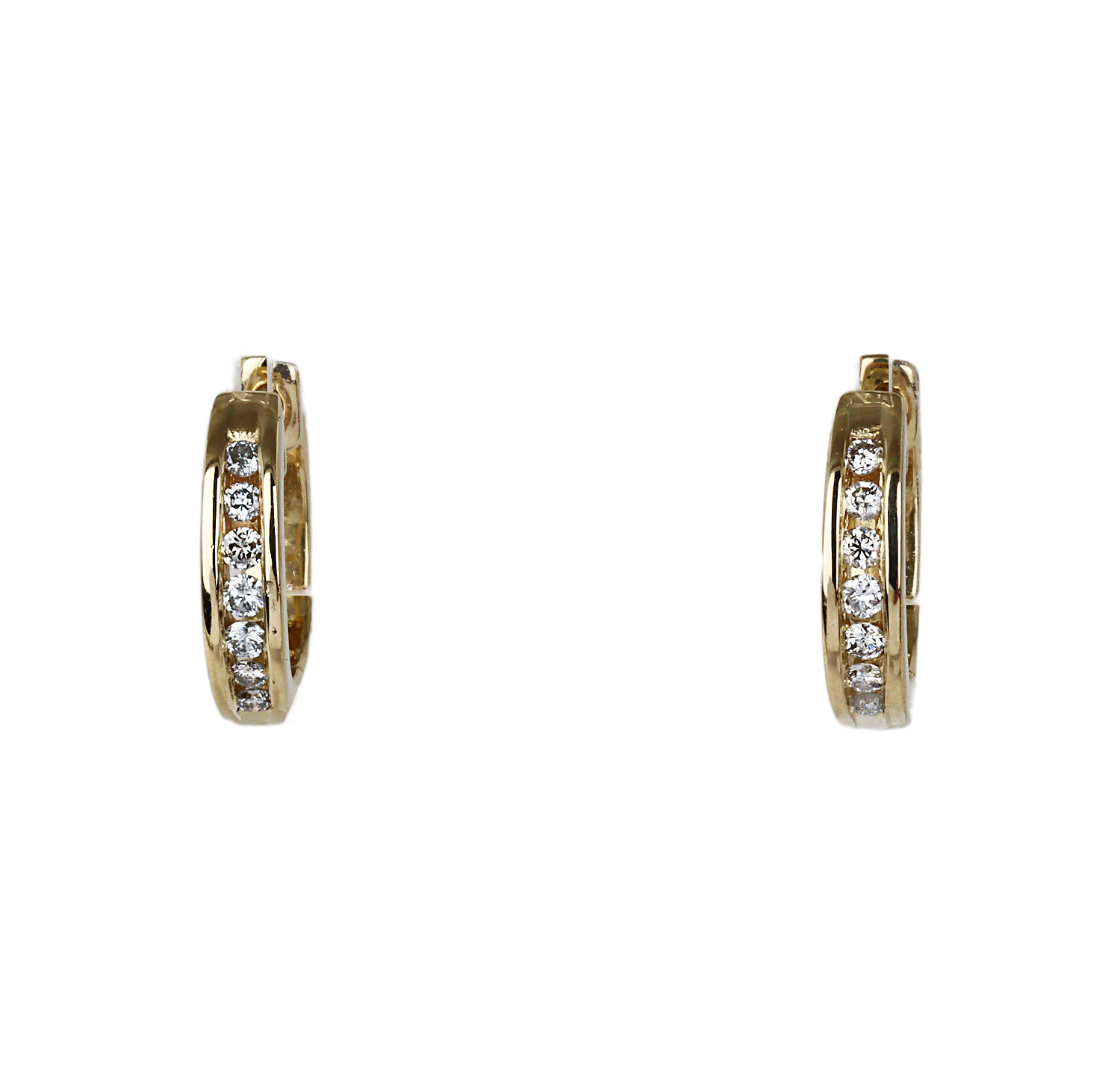 Featured image of this Women’s 14k Yellow Gold Diamond Hoop Earrings
