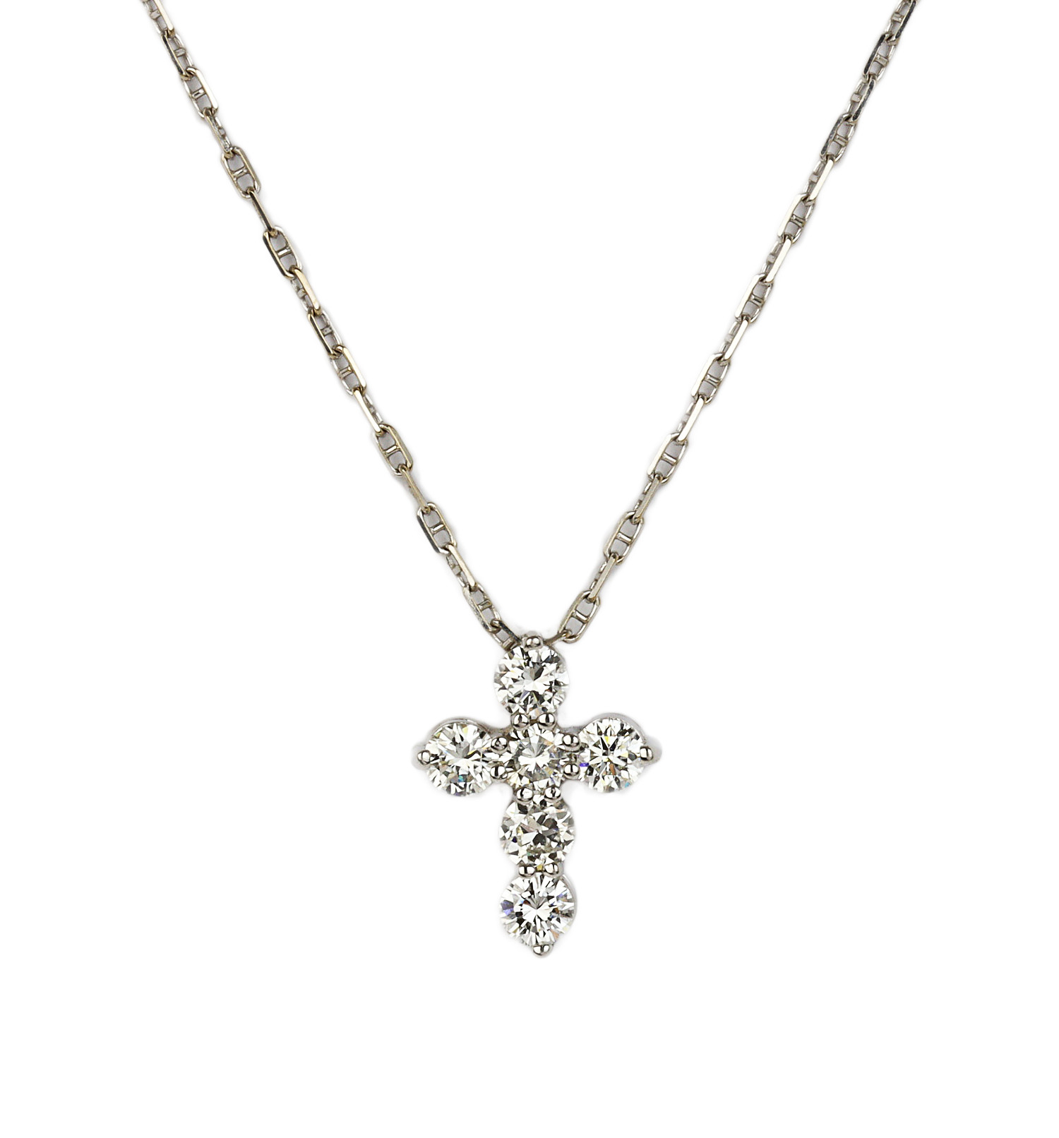 Featured image of this Women’s 14k White Gold Diamond Cross Necklace