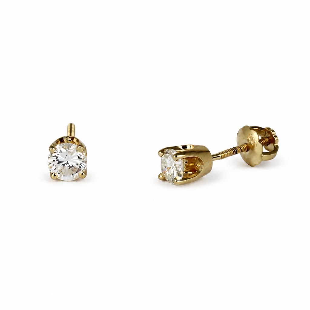 Gallery image of this Women’s 14k Yellow Gold Diamond Stud Earrings