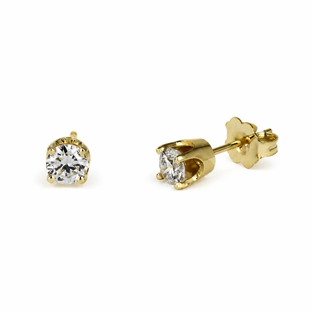 Gallery image of this Women’s 14k Yellow Gold Diamond Stud Earrings