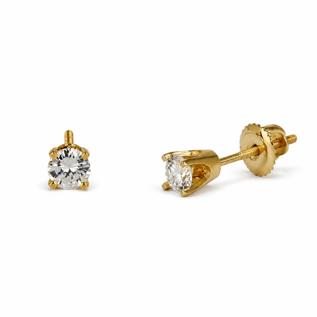 Gallery image of this Women’s 14k Yellow Gold Diamond Stud Earrings