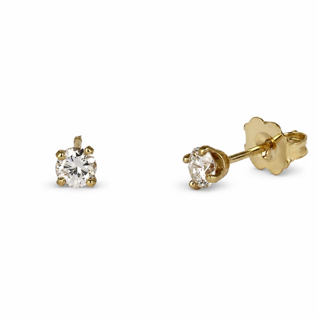 Gallery image of this Women’s 14k Yellow Gold Diamond Stud Earrings