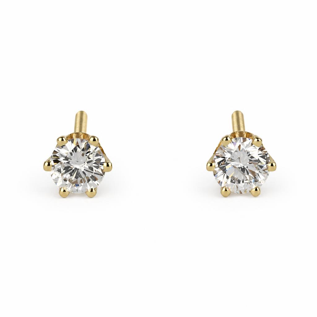 Featured image of this Women’s 14k Yellow Gold Diamond Stud Earrings