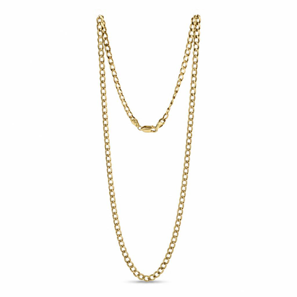 Featured image of this Men’s 14k Yellow Gold Curb Chain Necklace