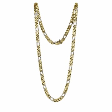 Featured image of this Men’s 14k Yellow & White Gold Figaro Chain Necklace
