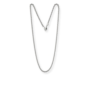 Featured image of this Men’s 14k White Gold Wheat Chain Necklace