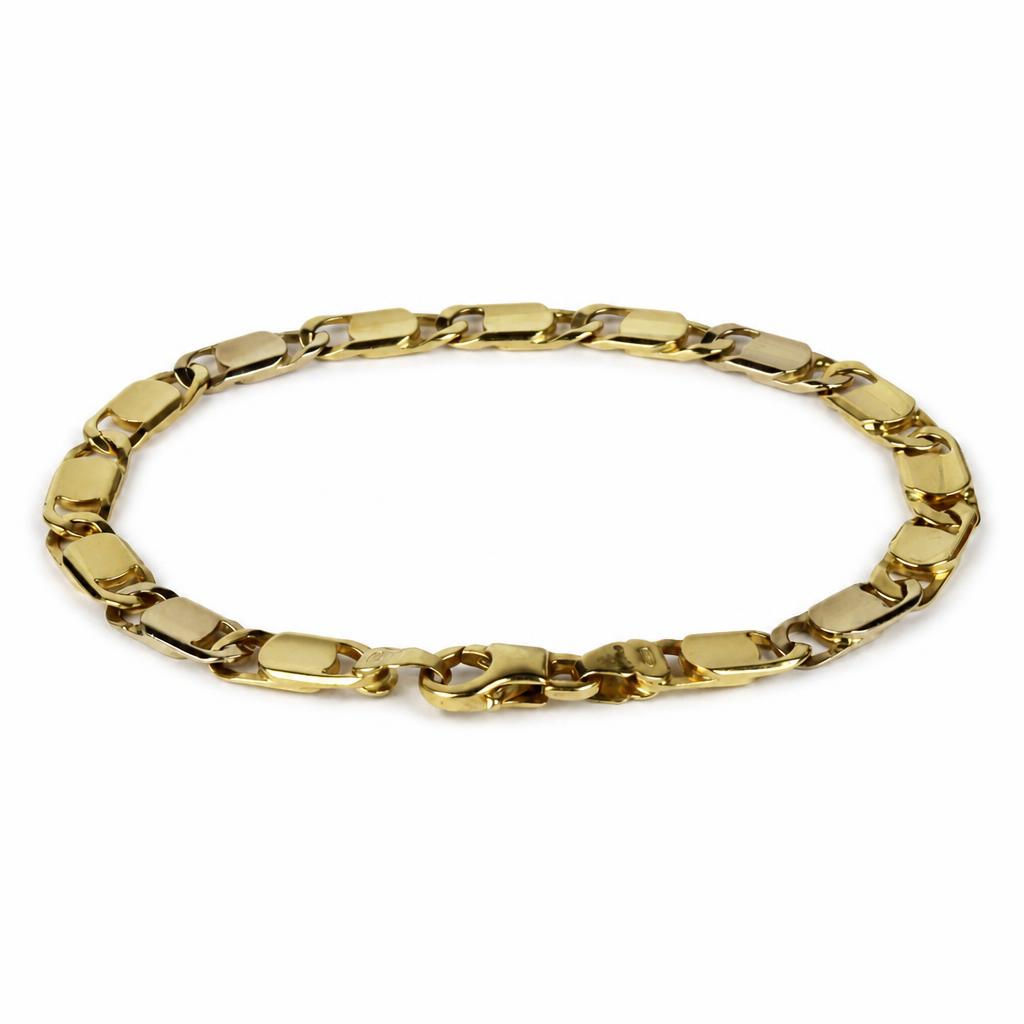 Gallery image of this Men’s 14k Yellow Gold Oval/Anchor Link Bracelet