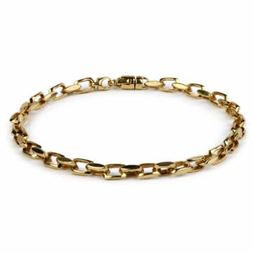 Featured image of this Men’s 14k Yellow Gold Rectangle Link Bracelet