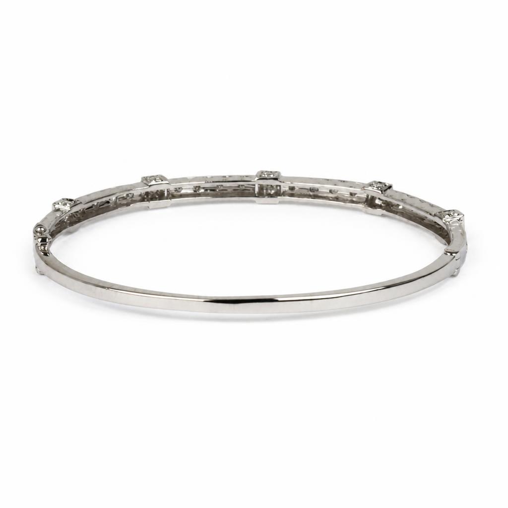 Gallery image of this Women’s 18k White Gold Diamond Bangle Bracelet