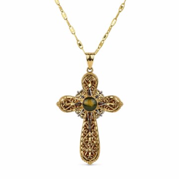Featured image of this Women’s 14k Yellow Gold Mustard Seed Cross Necklace