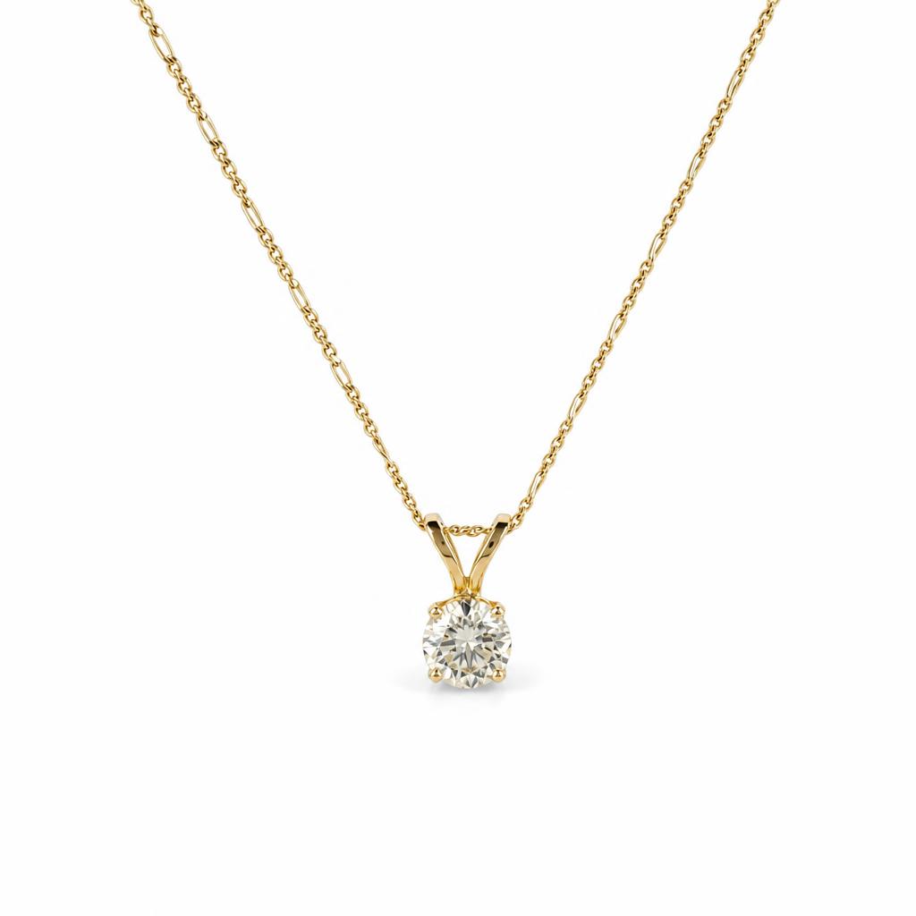 Featured image of this Women’s 14k Yellow Gold Diamond Solitaire Necklace