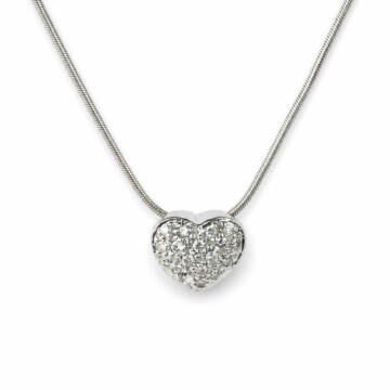 Featured image of this Women’s 14k White Gold Diamond Heart Necklace