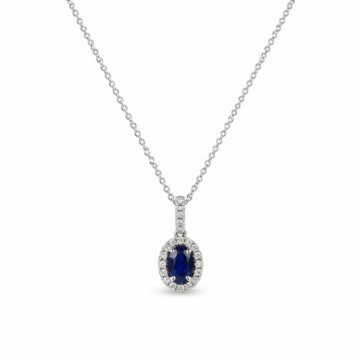 Featured image of this Women’s 14k White Gold, Sapphire, Diamond Necklace