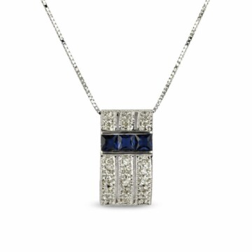 Featured image of this Women’s 14k White Gold, Sapphire, Diamond Necklace