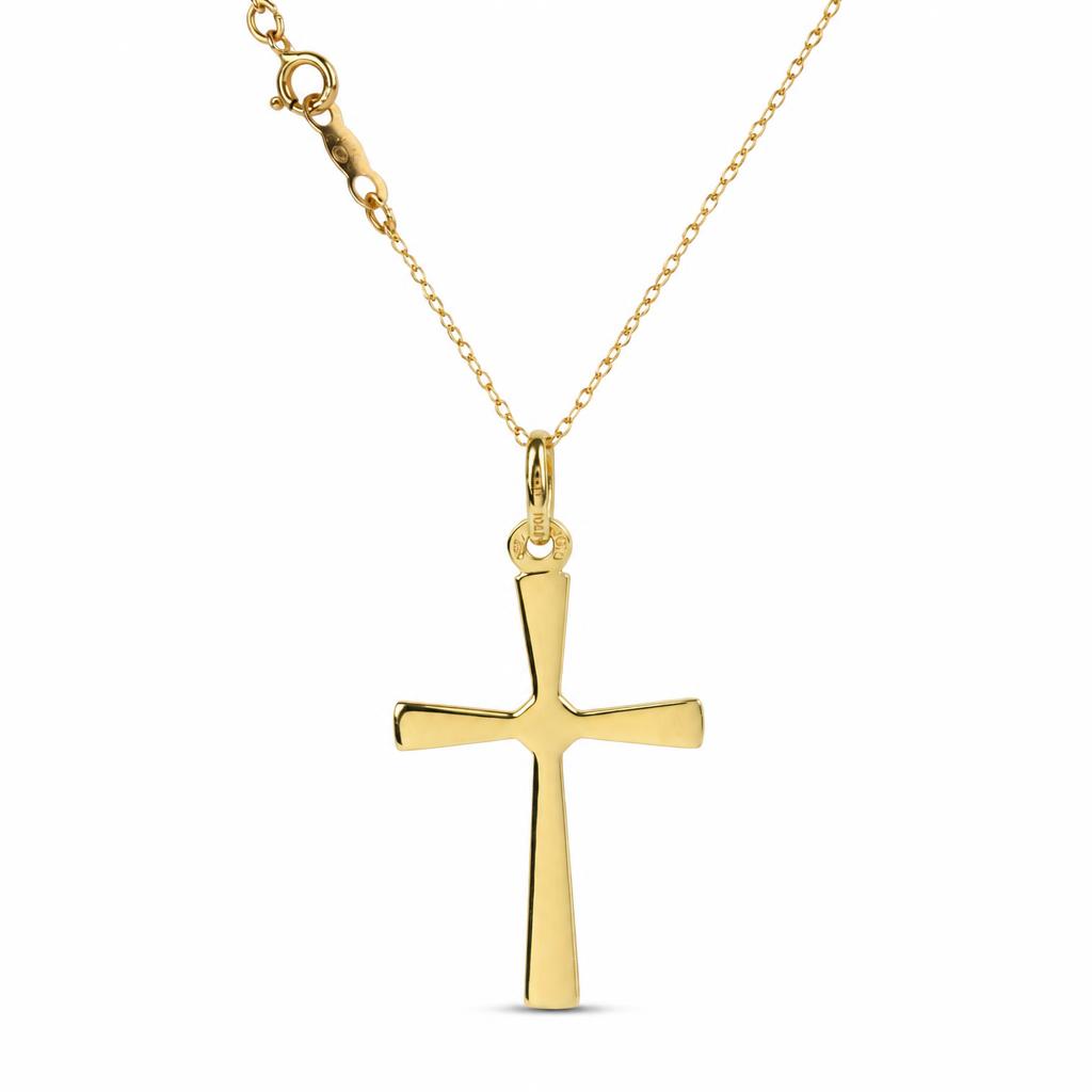 Gallery image of this Women’s 14k Yellow Gold Cross Necklace