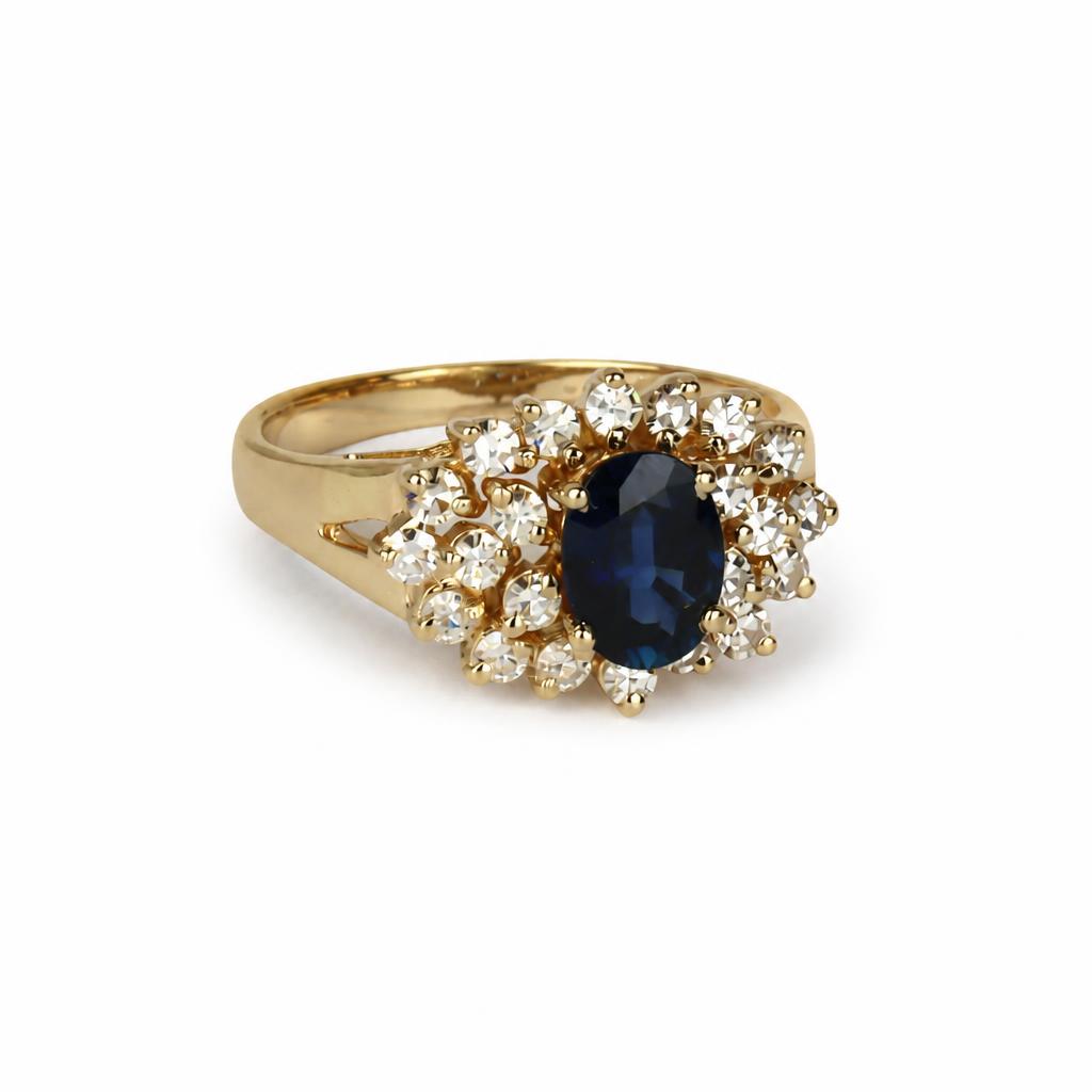 Gallery image of this Women’s 14k Yellow Gold, Sapphire, Diamond Ring Size 6