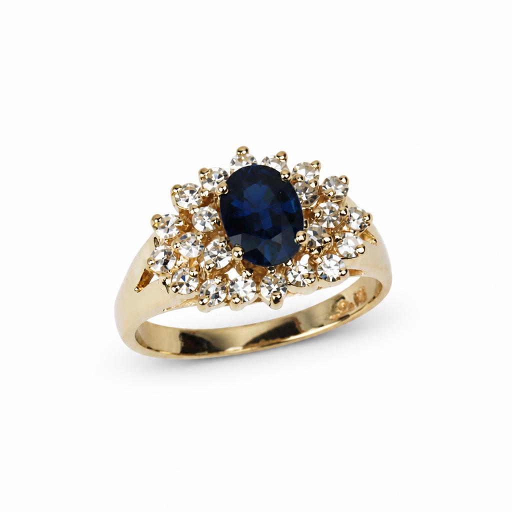 Featured image of this Women’s 14k Yellow Gold, Sapphire, Diamond Ring Size 6