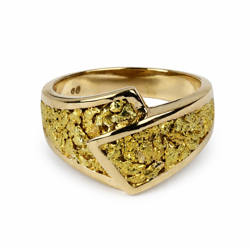 Gallery image of this Men’s Custom 10k Yellow Gold, Natural Nugget Ring Size 12.25
