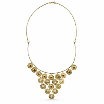 Featured image of this Women’s Vintage 18k Yellow Gold, Ruby, Diamond Necklace