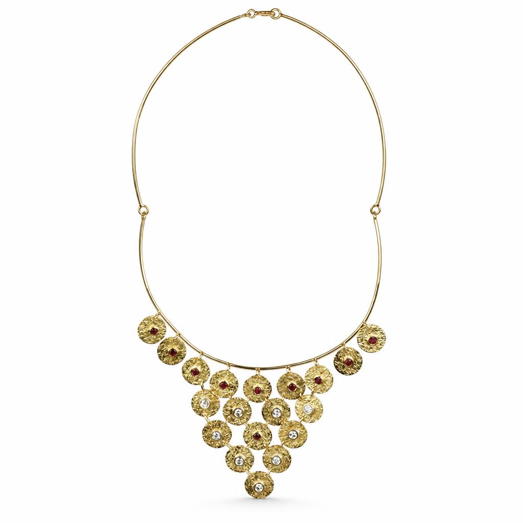 Featured image of this Women’s Vintage 18k Yellow Gold, Ruby, Diamond Necklace