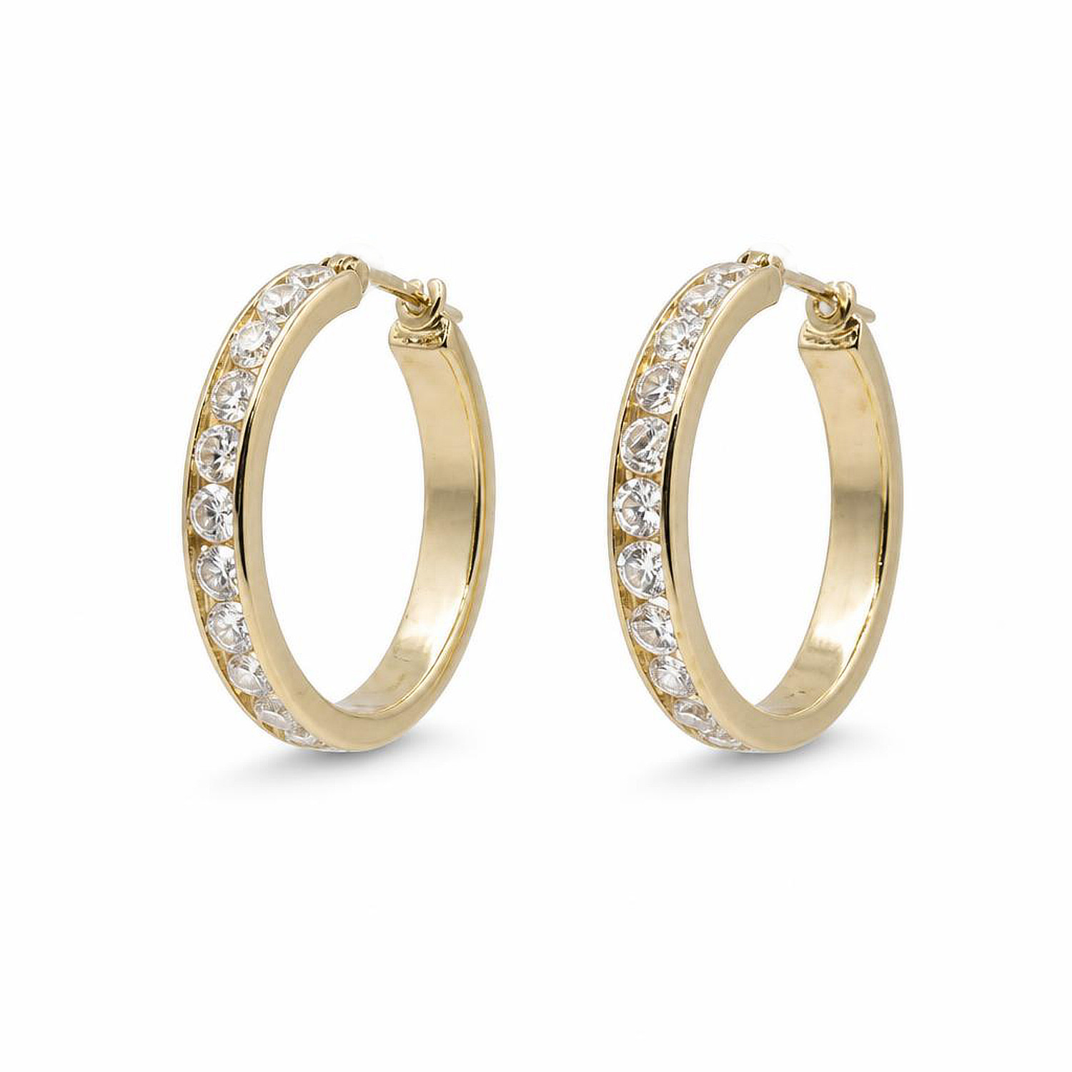 Featured image of this Women’s 14k Yellow Gold Hoop Earrings with 2.00ct TDW Diamond