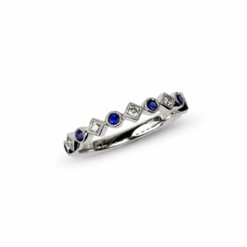Featured image of this Fischer Women’s 14k White Gold Ring with 0.10ct TDW Sapphire and Diamond Size 6