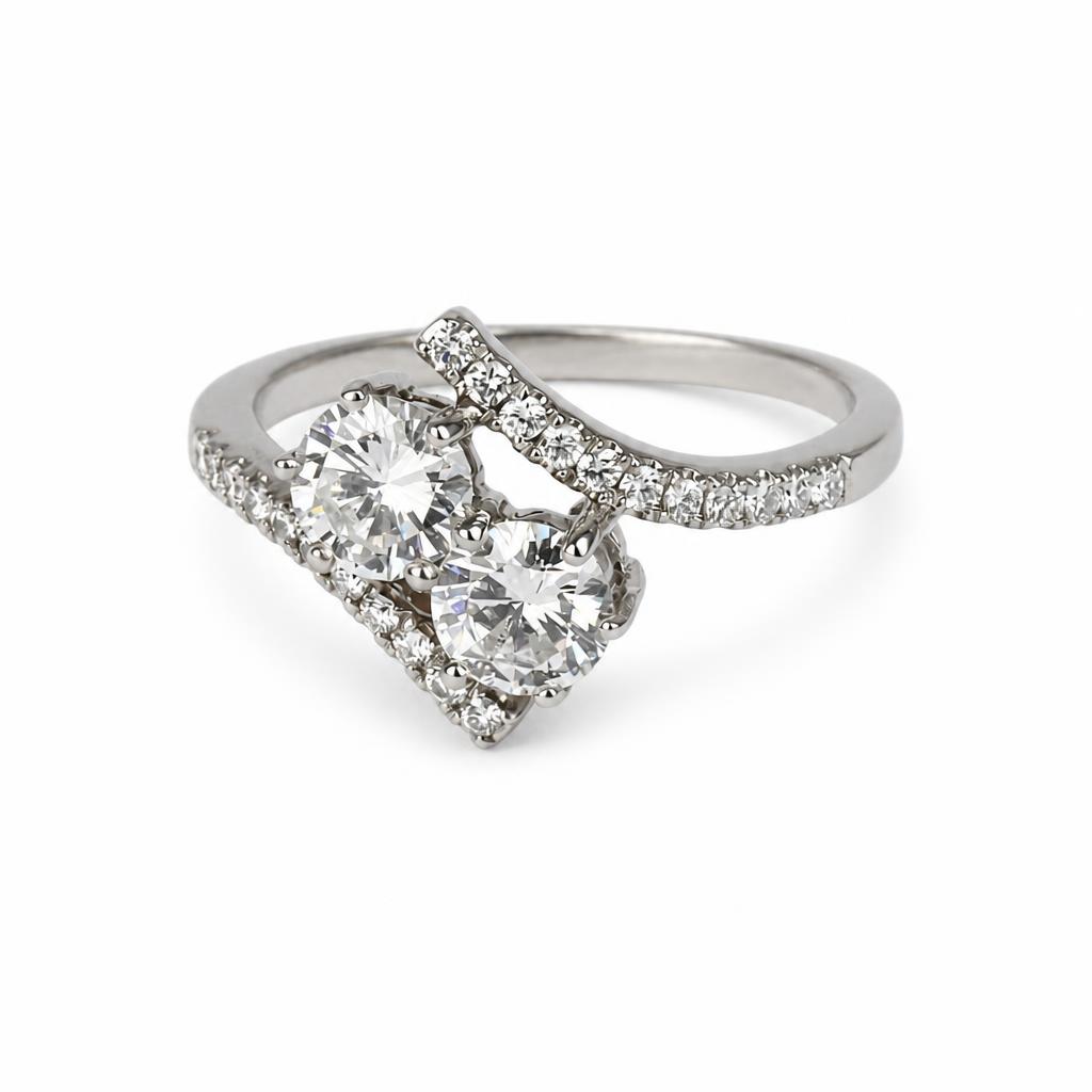Gallery image of this Women’s 14k White Gold Bypass Ring with 1.49ct TDW Diamond Size 7.5