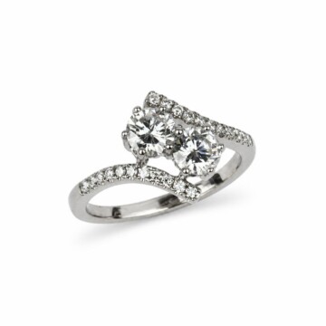 Featured image of this Women’s 14k White Gold Bypass Ring with 1.49ct TDW Diamond Size 7.5