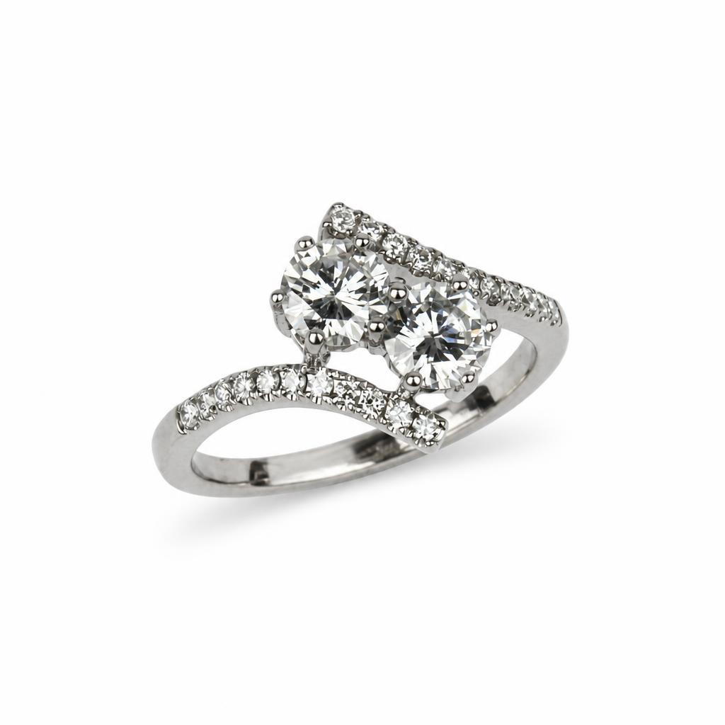 Featured image of this Women’s 14k White Gold Bypass Ring with 1.49ct TDW Diamond Size 7.5