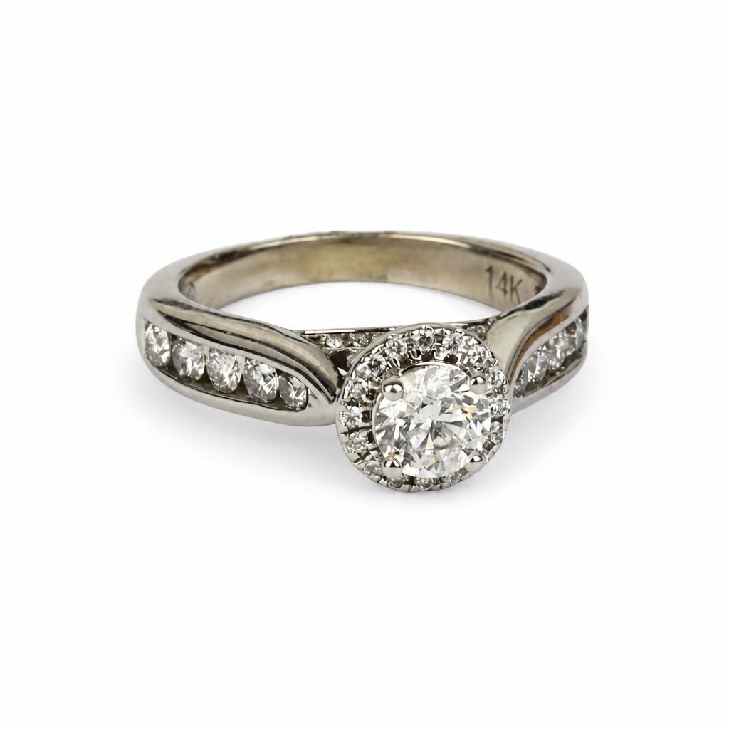 Gallery image of this Women’s 14k White Gold Ring GSI Certified with 2.12ct TDW Round Diamond F/I1 Size 5.5