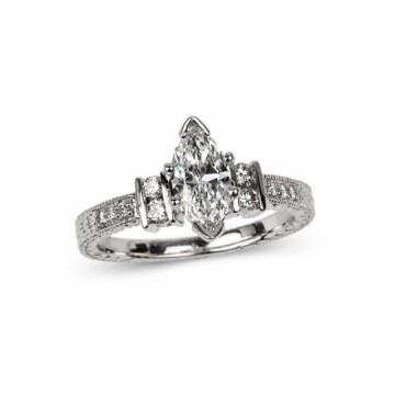 Featured image of this Women’s 14k White Gold Ring IGI Certified with 1.00ct Marquise Diamond D/SI2 Size 7.25