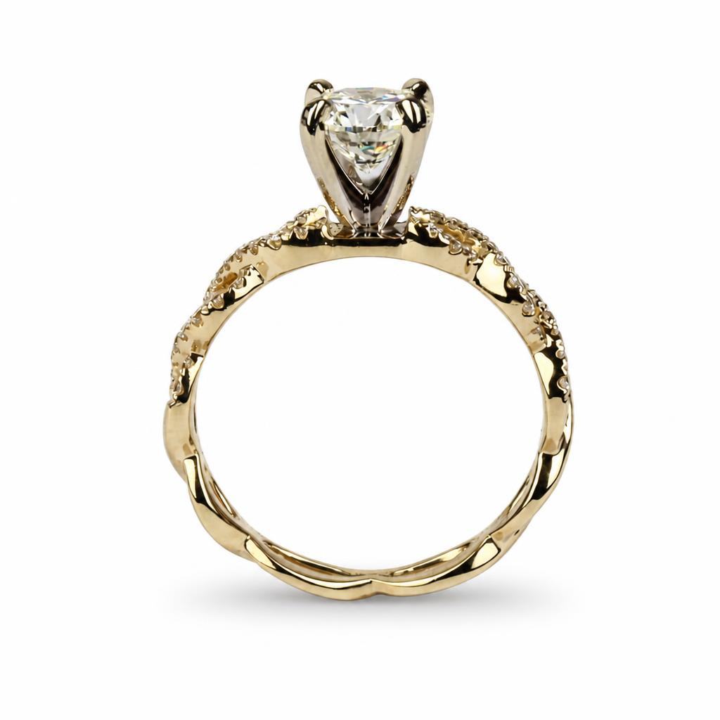 Gallery image of this Women’s 14k Yellow Gold Ring GIA Certified with 1.00ct Round Diamond I/SI1 Size 5.75