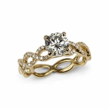 Featured image of this Women’s 14k Yellow Gold Ring GIA Certified with 1.00ct Round Diamond I/SI1 Size 5.75