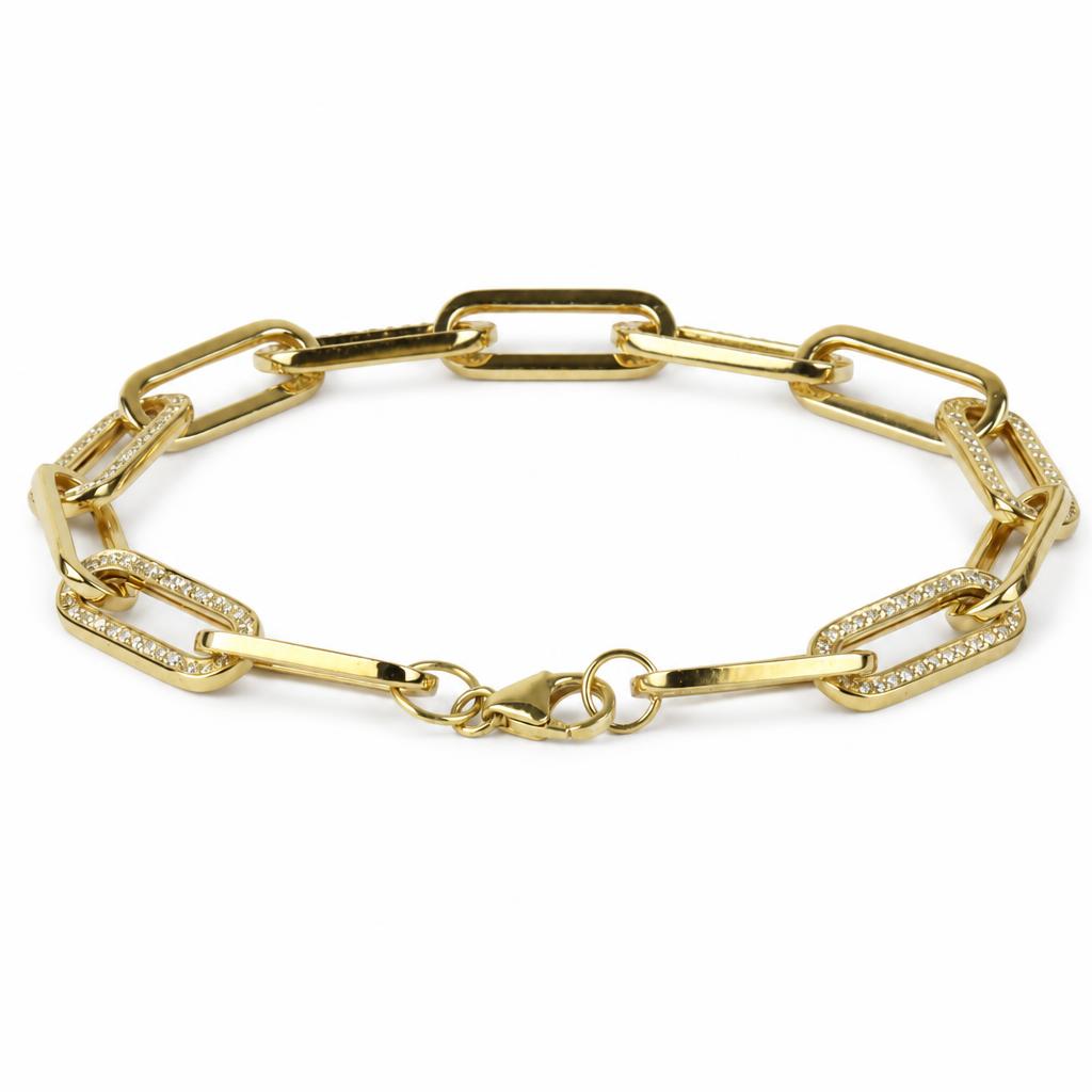 Gallery image of this Women’s 14k Yellow Gold Link Bracelet with 1.90ct TDW Diamond