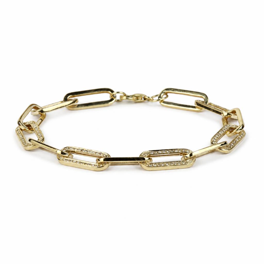 Featured image of this Women’s 14k Yellow Gold Link Bracelet with 1.90ct TDW Diamond