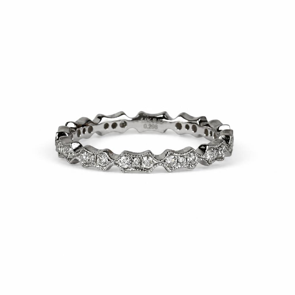 Gallery image of this Fischer Women’s 14k White Gold Eternity Band Ring with 0.29ct TDW Diamond Size 6
