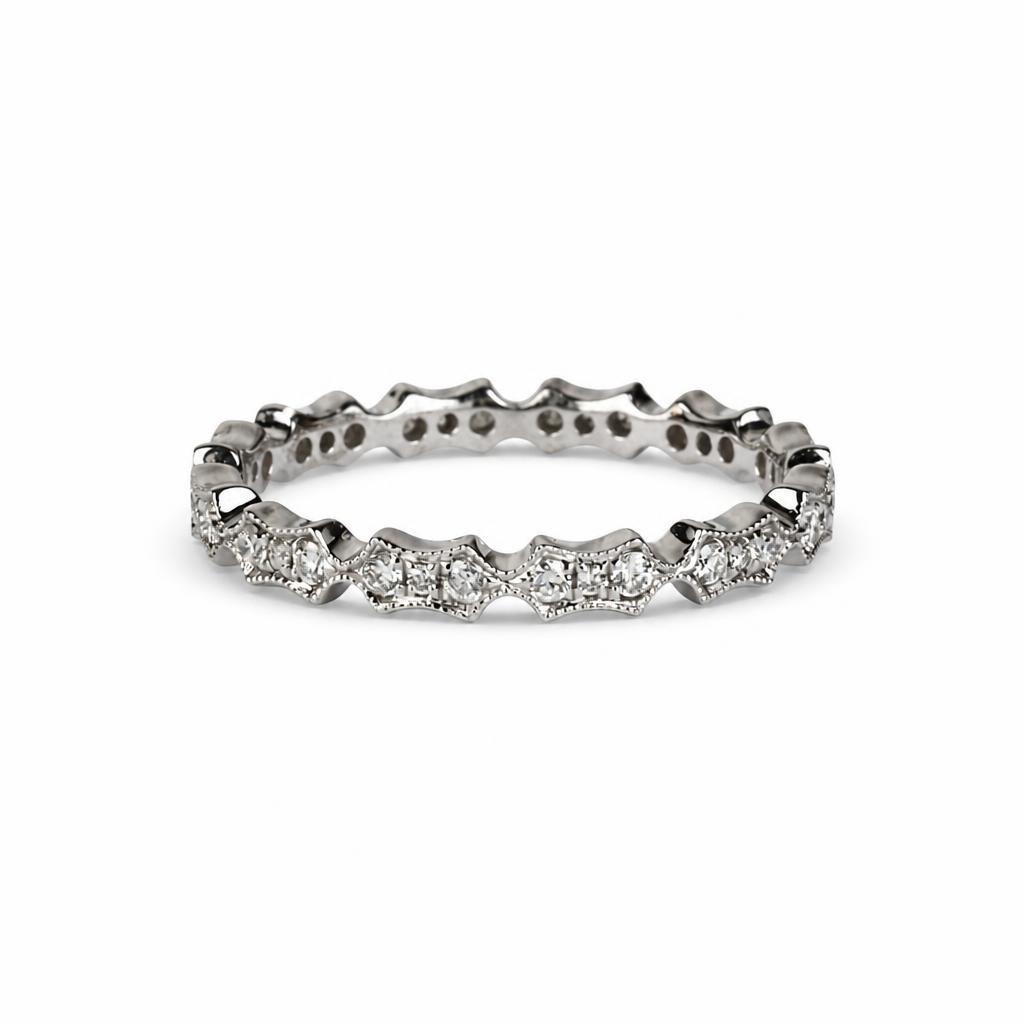 Gallery image of this Fischer Women’s 14k White Gold Eternity Band Ring with 0.29ct TDW Diamond Size 6