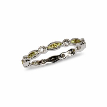 Featured image of this Women’s 14k White Gold Eternity Band Ring with 0.21ct TDW Diamond and Yellow Sapphire Size 6.25