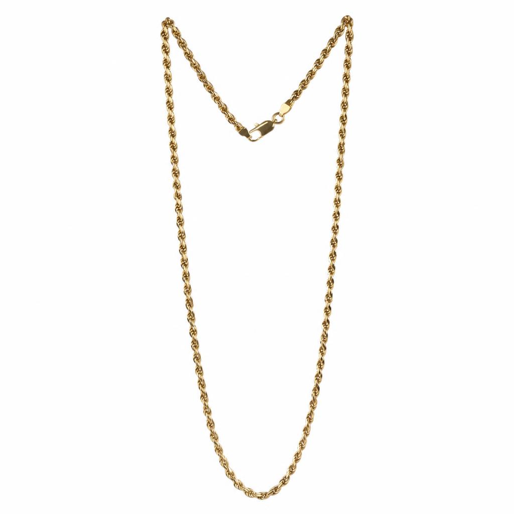 Featured image of this Unisex 14k Yellow Gold Rope Chain Necklace