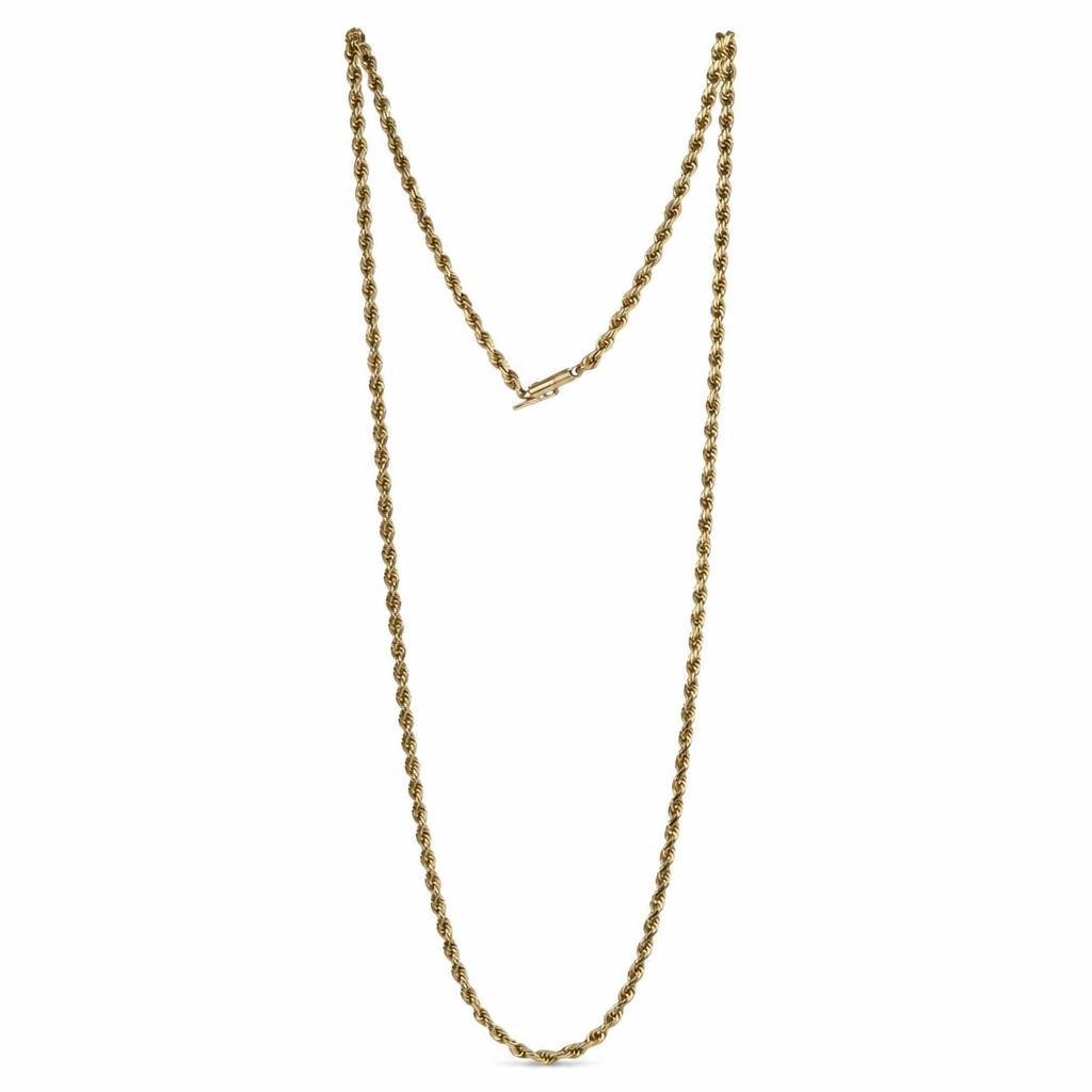 Featured image of this Men’s 14k Yellow Gold Rope Chain Necklace