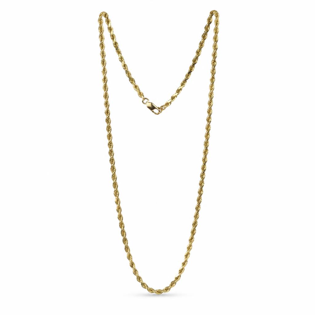Featured image of this Men’s 14k Yellow Gold Rope Chain Necklace