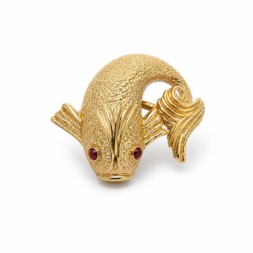 Featured image of this Women’s 14k Yellow Gold Koi Fish Brooch