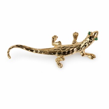 Featured image of this Women’s 14k Yellow Gold Salamander Brooch with Emerald