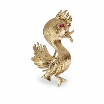 Featured image of this Women’s 14k Yellow Gold Bird Brooch
