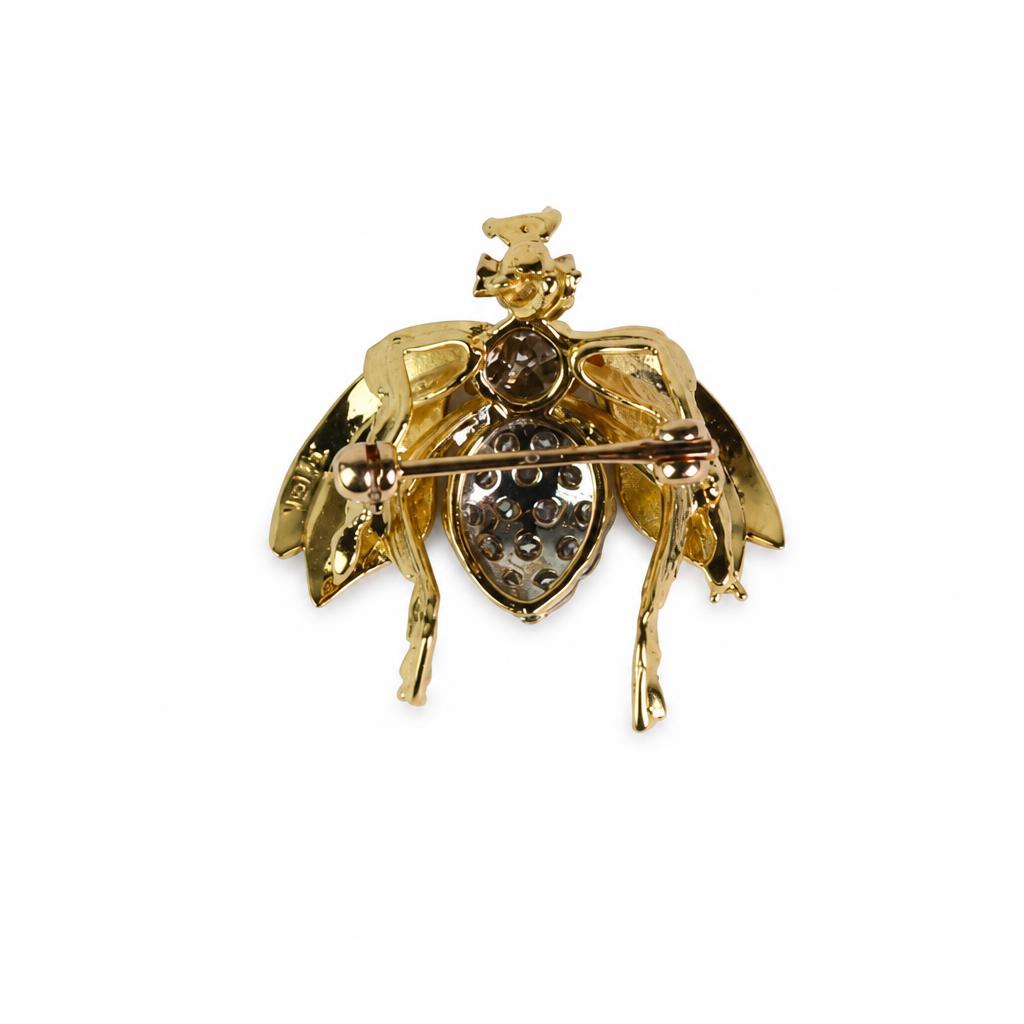 Gallery image of this Women’s 18k Yellow Gold Bee Brooch with 0.25ct TDW Diamond and Ruby