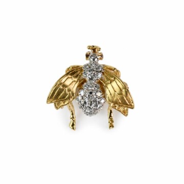 Featured image of this Women’s 18k Yellow Gold Bee Brooch with 0.25ct TDW Diamond and Ruby