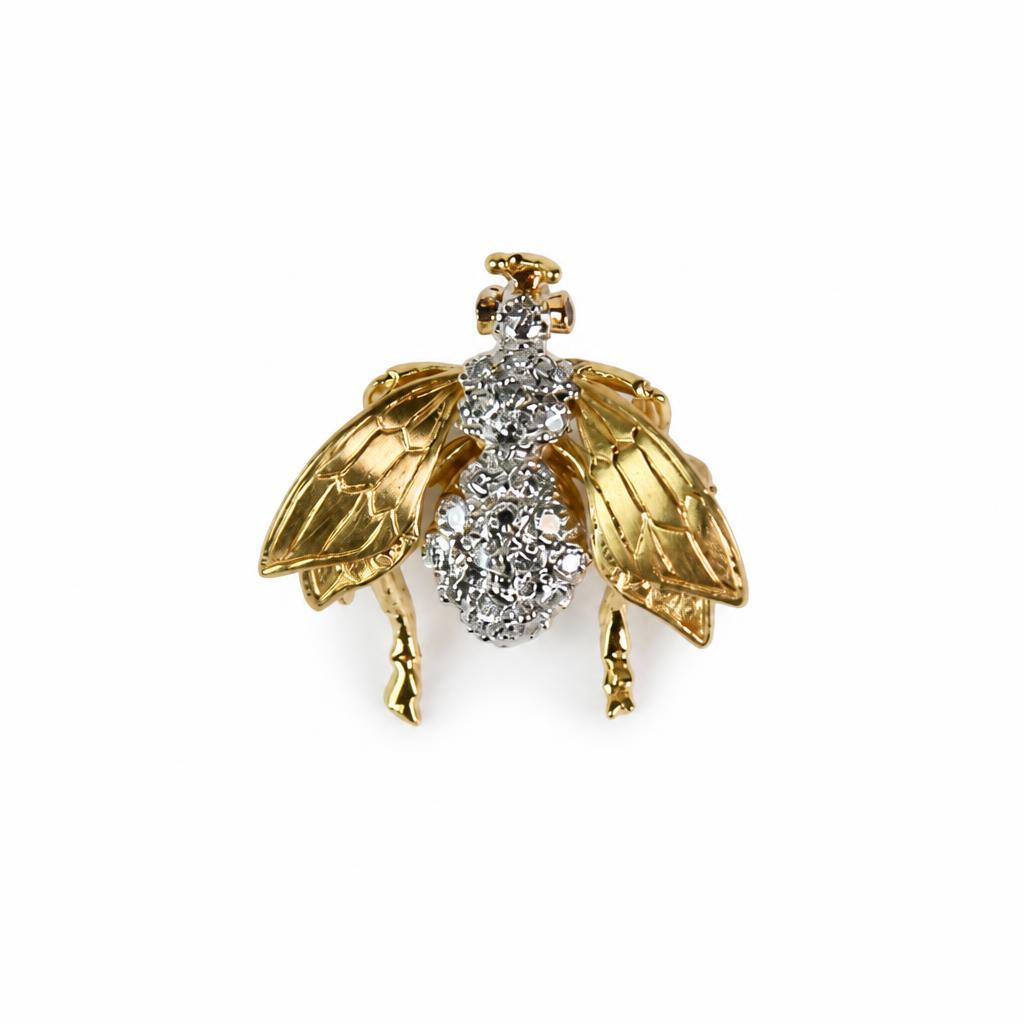 Featured image of this Women’s 18k Yellow Gold Bee Brooch with 0.25ct TDW Diamond and Ruby