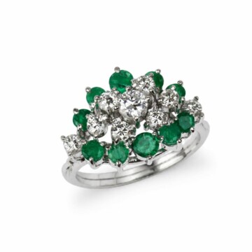 Featured image of this Women’s 14k White Gold Ring with 0.75ct TDW Emerald and Diamond Size 7