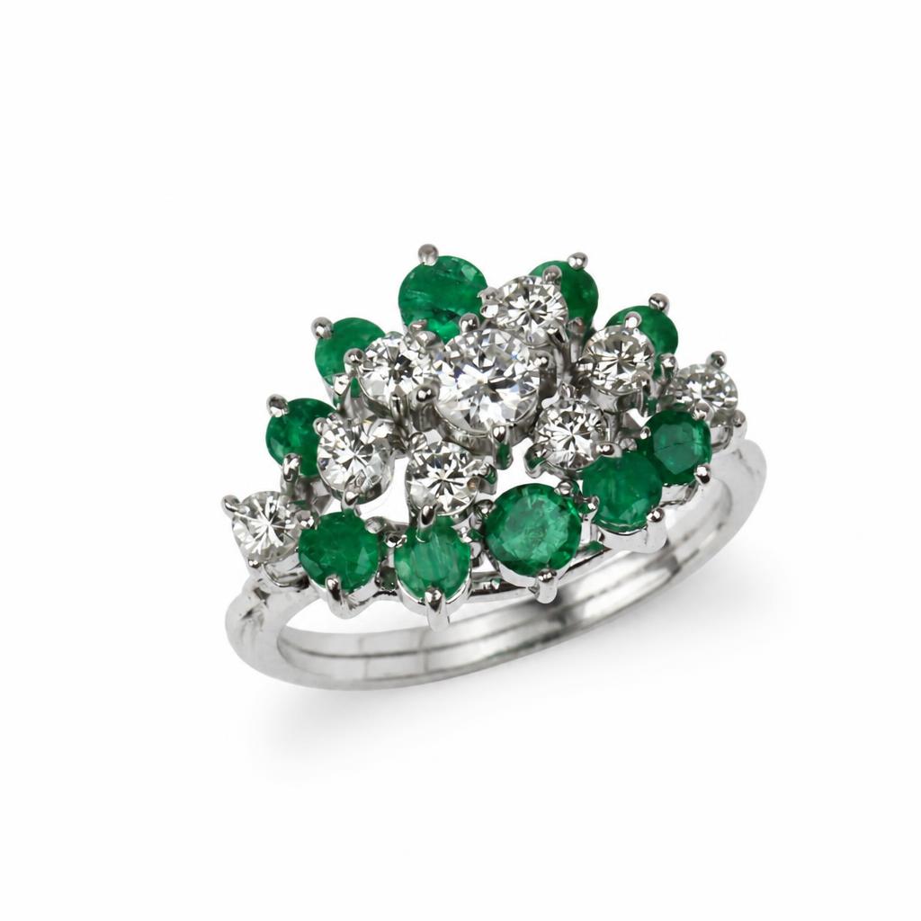 Featured image of this Women’s 14k White Gold Ring with 0.75ct TDW Emerald and Diamond Size 7