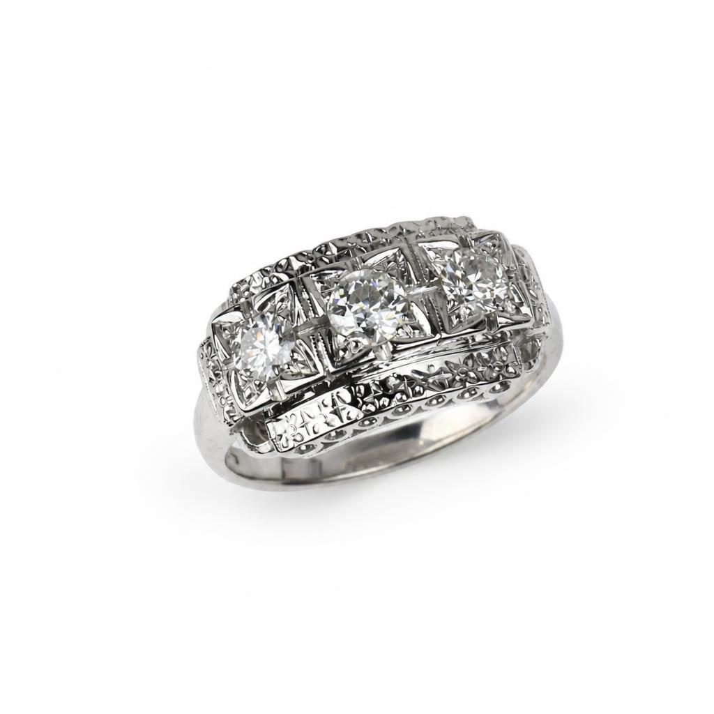 Featured image of this Women’s Vintage 14k White Gold Ring with 0.75ct TDW Diamond Size 6.75